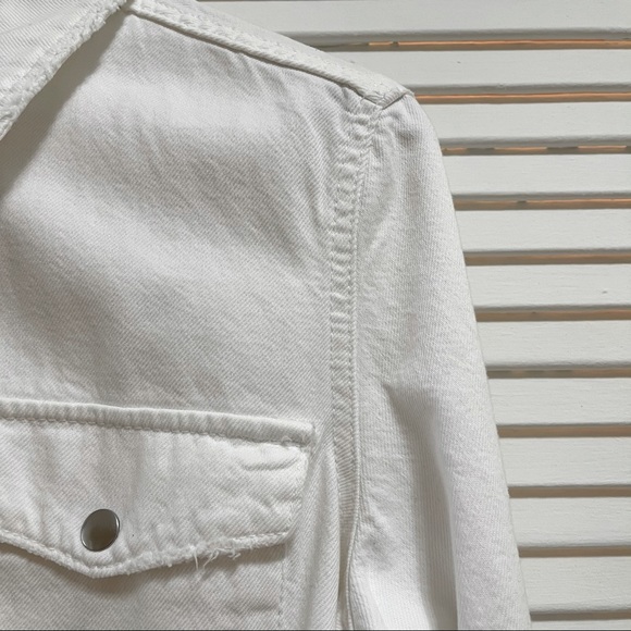 ZARA White Belted Overshirt Jacket - Picture 4 of 7